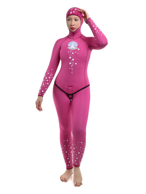 Гидрокостюм для фридайвинга розовый «Жемчуг», 5мм